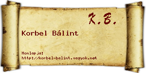 Korbel Bálint névjegykártya