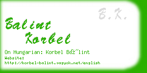 balint korbel business card